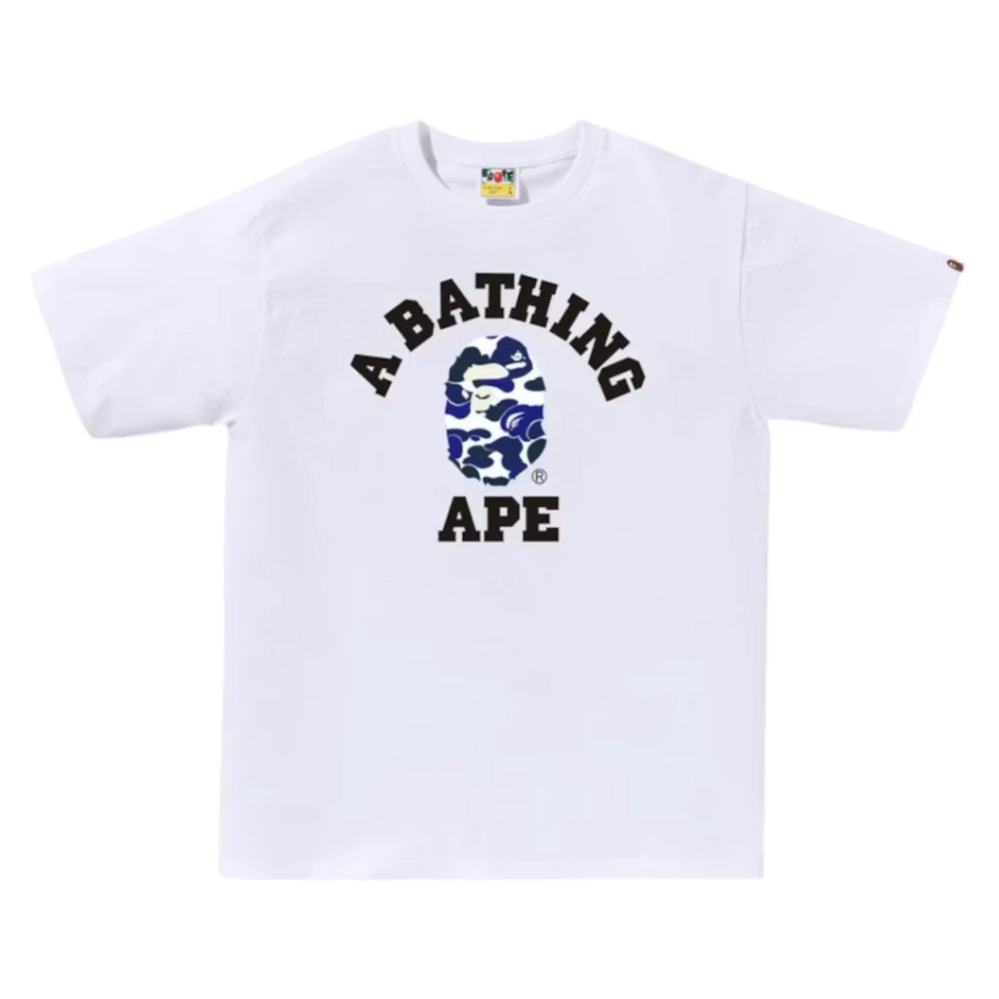 Bape Blue Color Camo College Tee