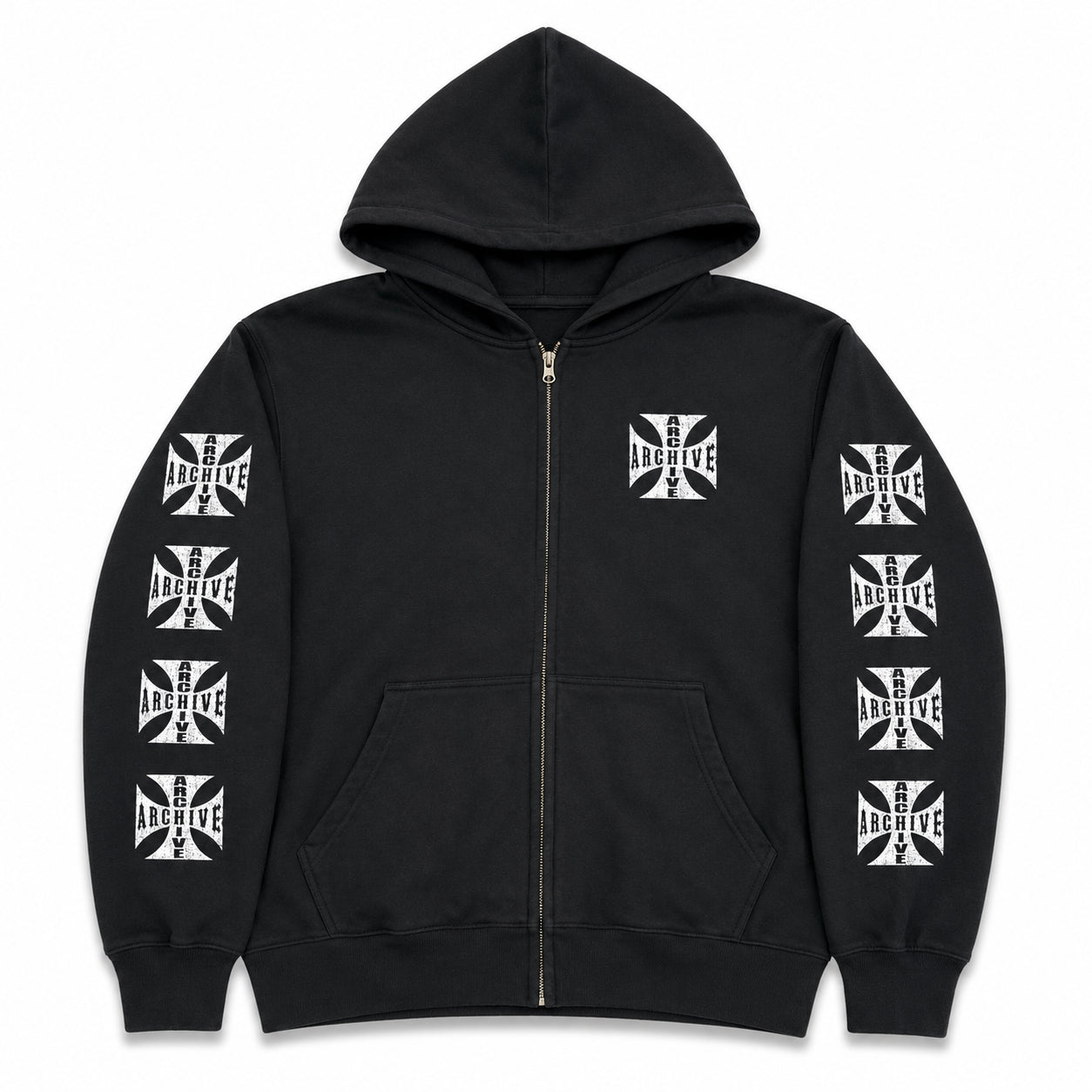 Archive Iron Cross Zip Hoodie