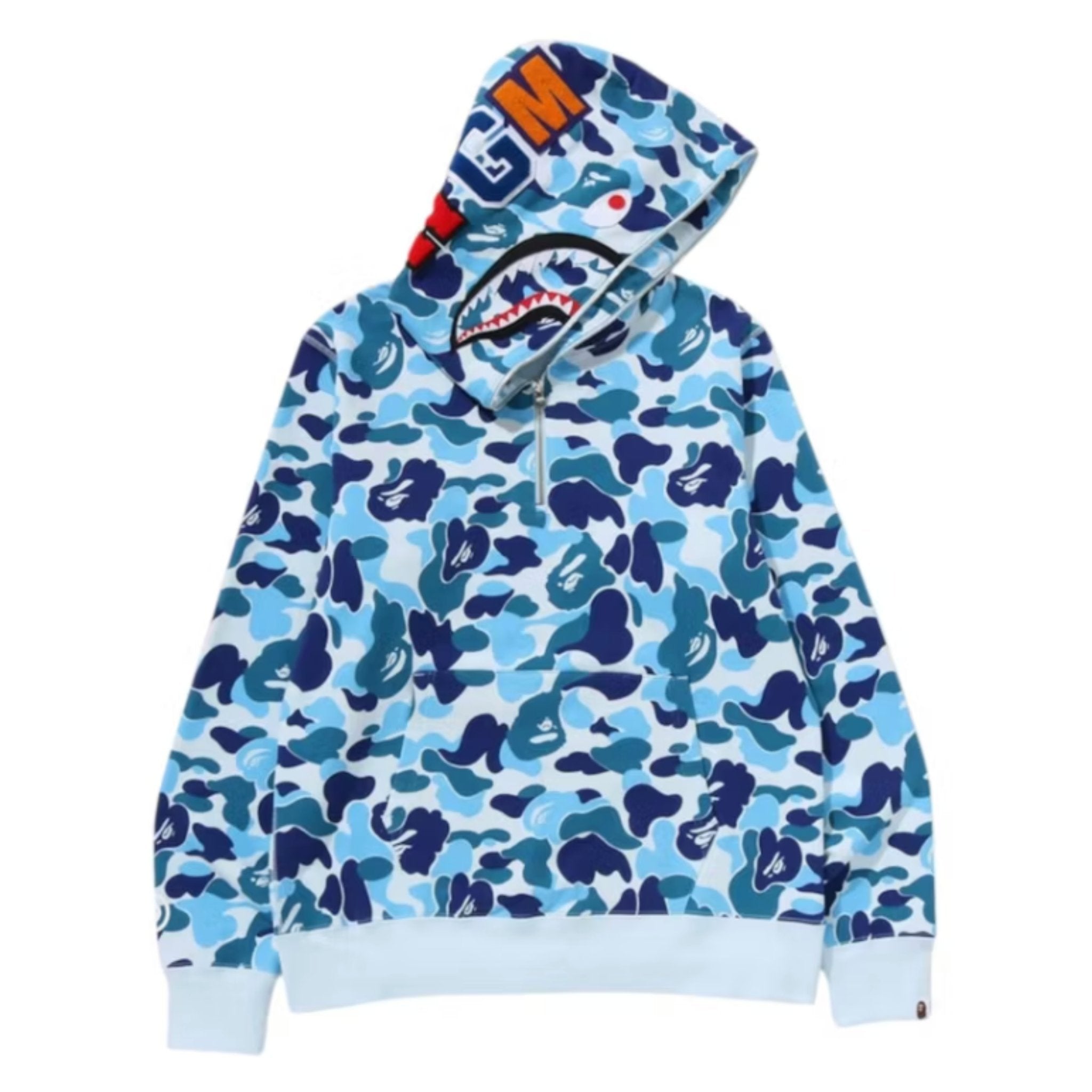 Bape Blue Camo Quarter Zip Hoodie