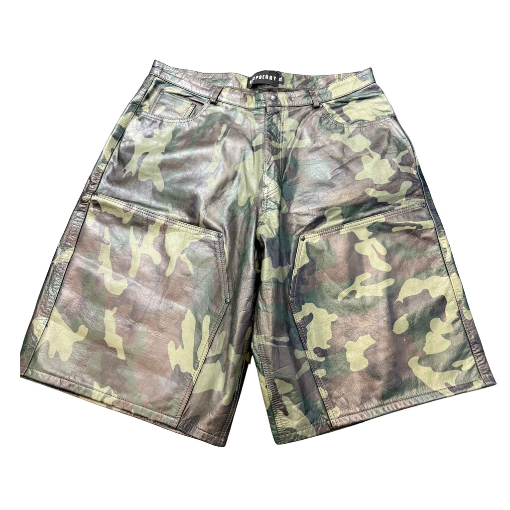 Pre-Owned GV Gallery Camo Leather DBL Knee Shorts