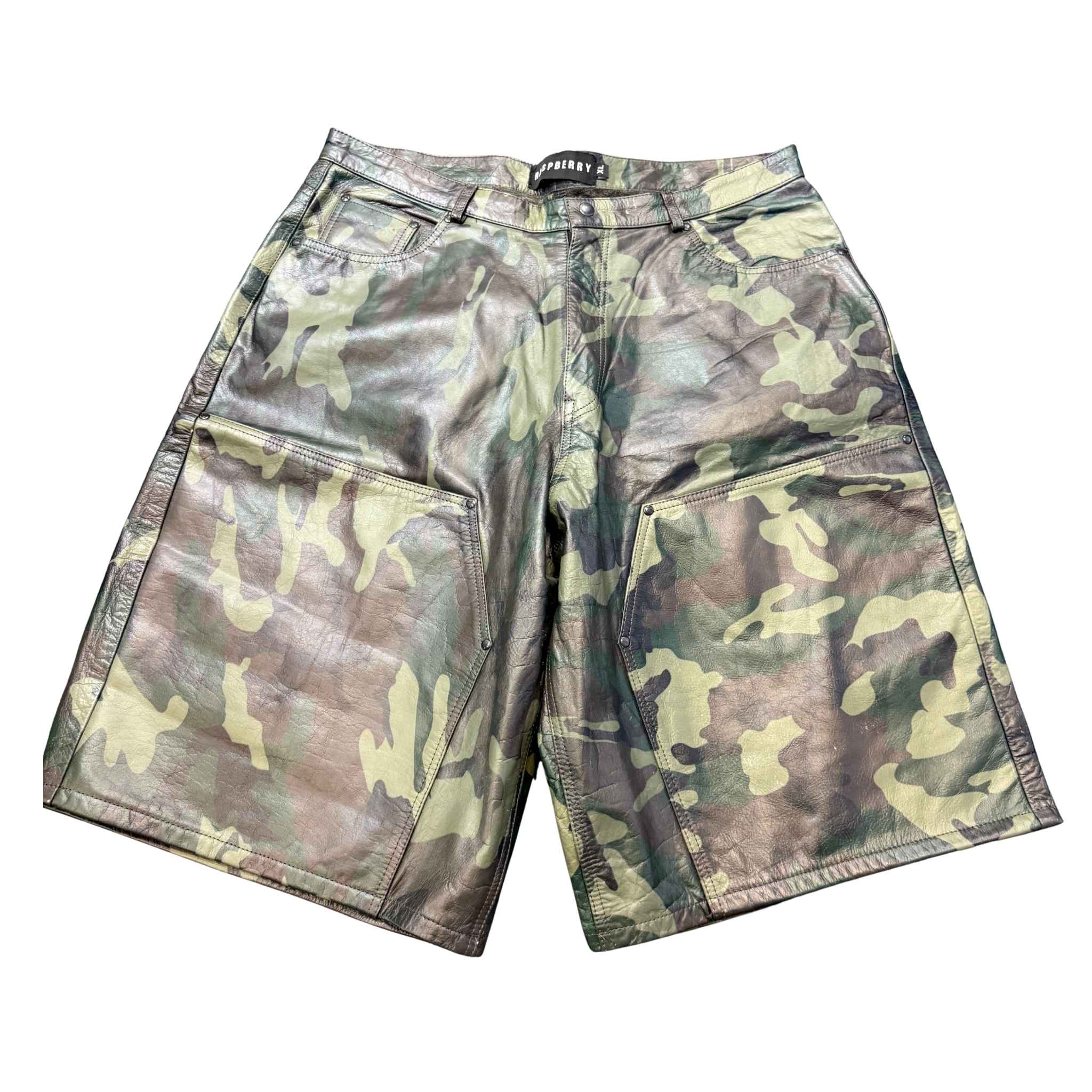 Pre-Owned GV Gallery Camo Leather DBL Knee Shorts