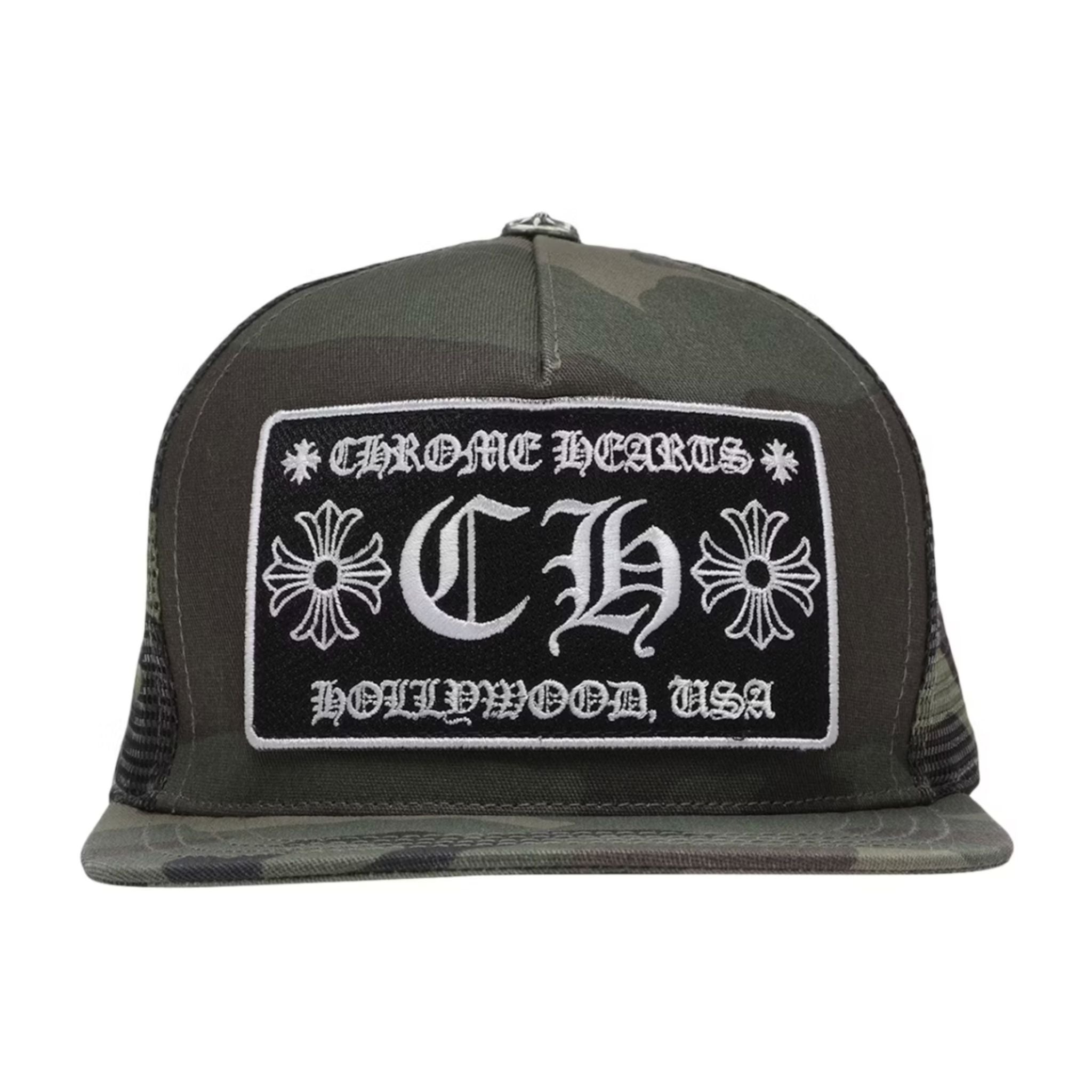 Chrome Hearts Camo CH Hollywood Trucker Hat