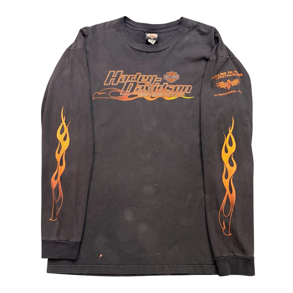 (FINAL SALE) VINTAGE Harley Davidson Flame Sleeve L/S Tee