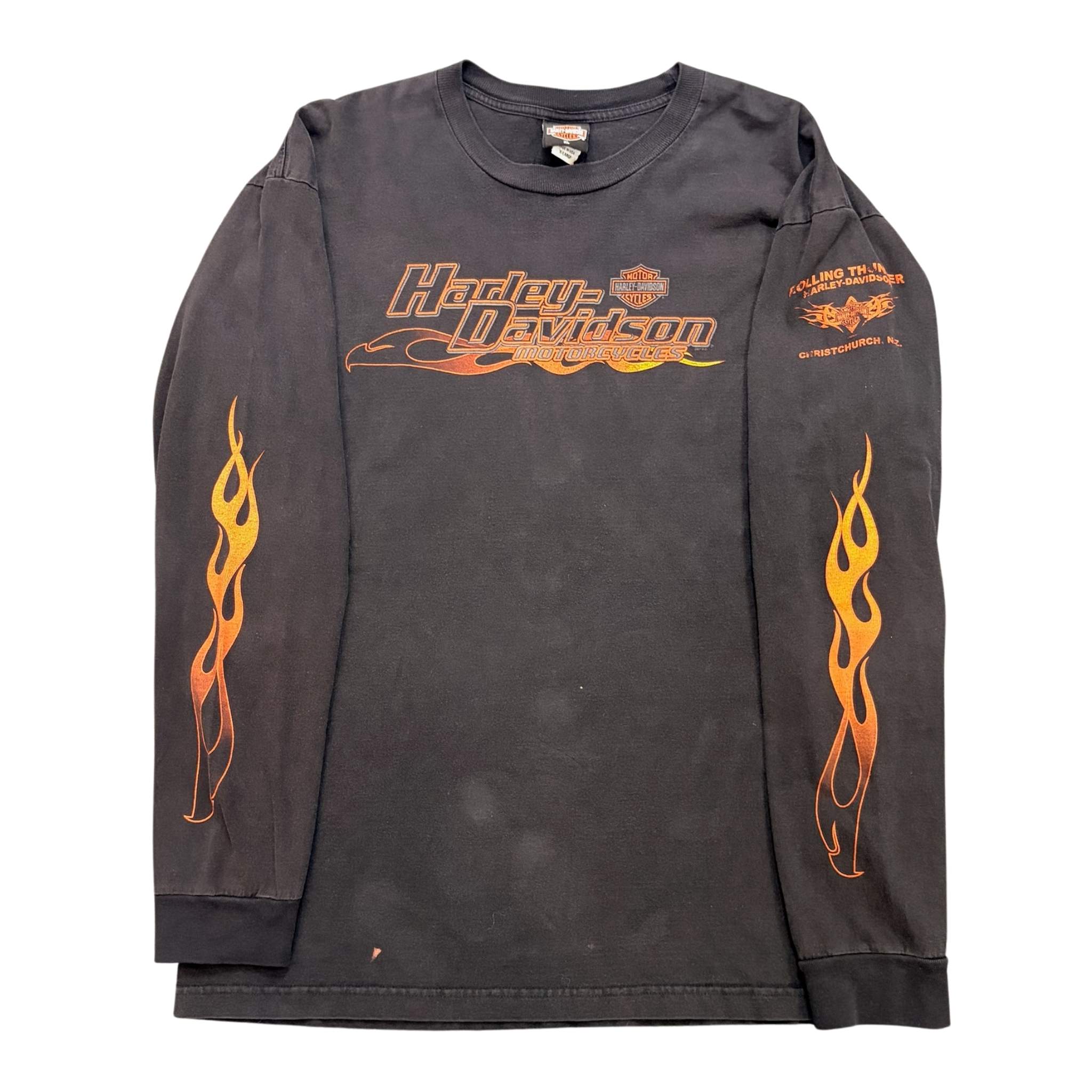 (FINAL SALE) VINTAGE Harley Davidson Flame Sleeve L/S Tee