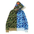 Bape Shark Zip Hoodie Green + Blue