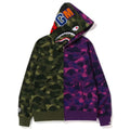Bape Camo Shark Hoodie Green + Purple