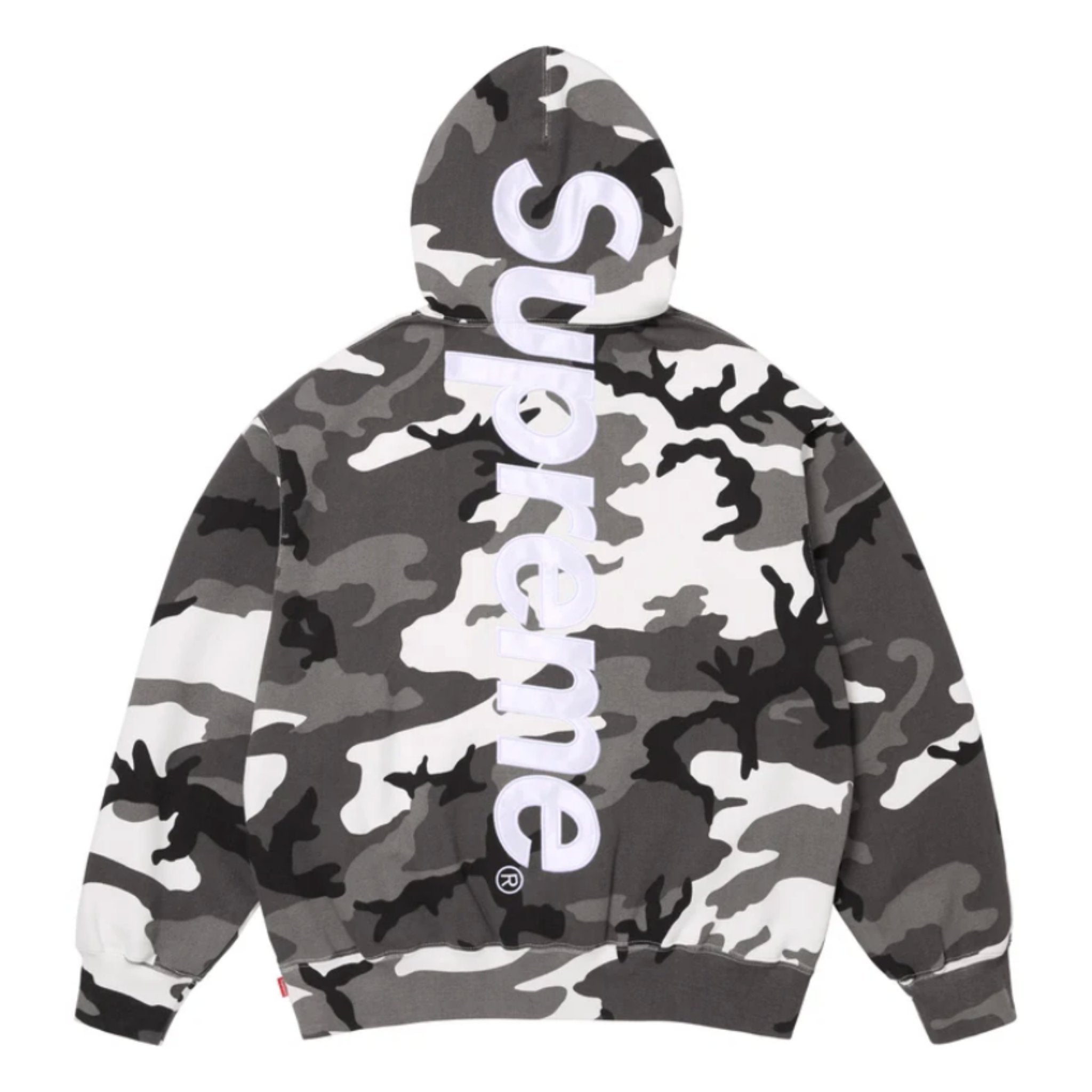 Supreme Satin Applique Hoodie Snow Camo (SS26)