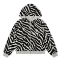 Denim Tears Zebra Shearling Lined Reversible Zip Hoodie