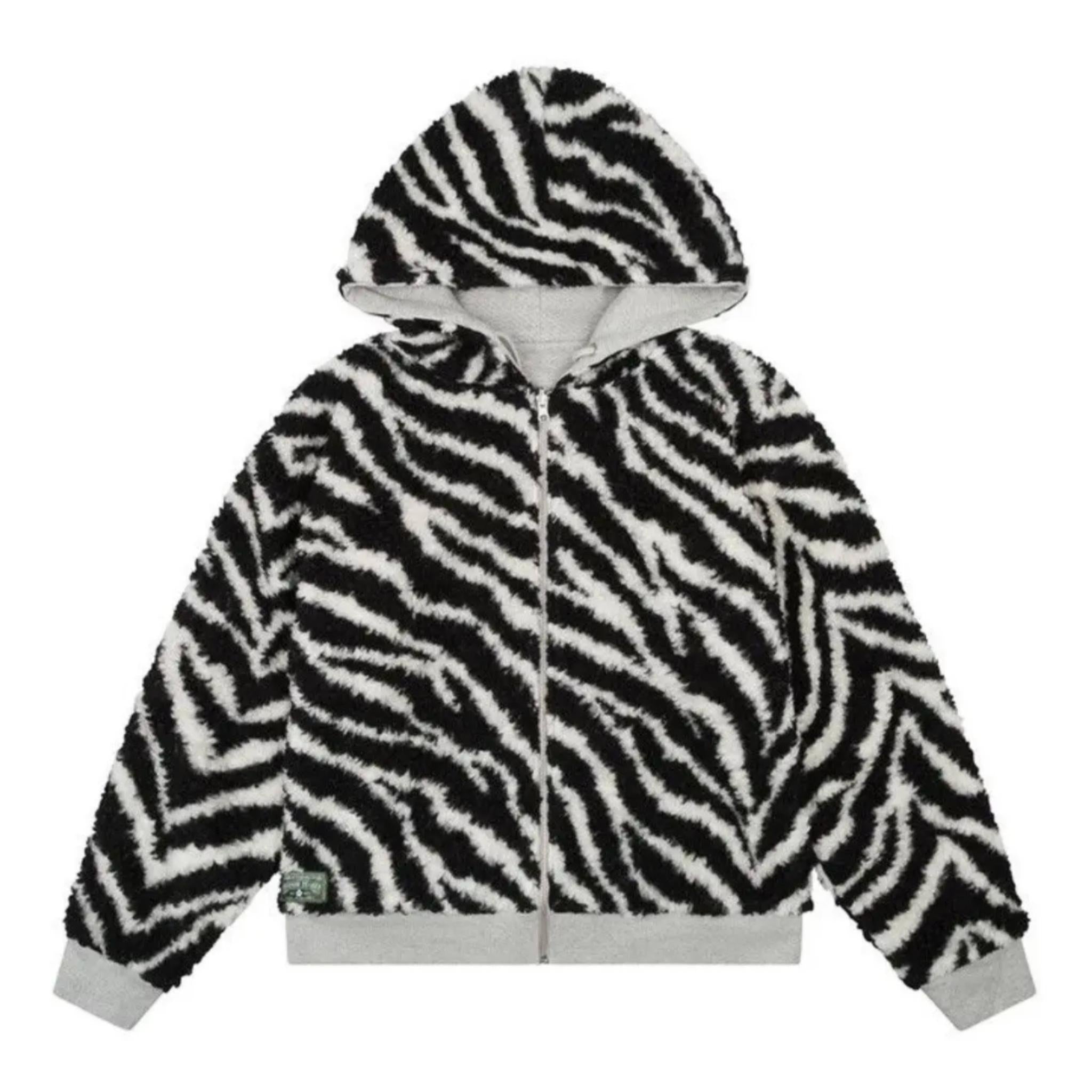 Denim Tears Zebra Shearling Lined Reversible Zip Hoodie