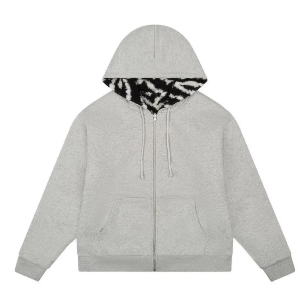 Denim Tears Zebra Shearling Lined Reversible Zip Hoodie